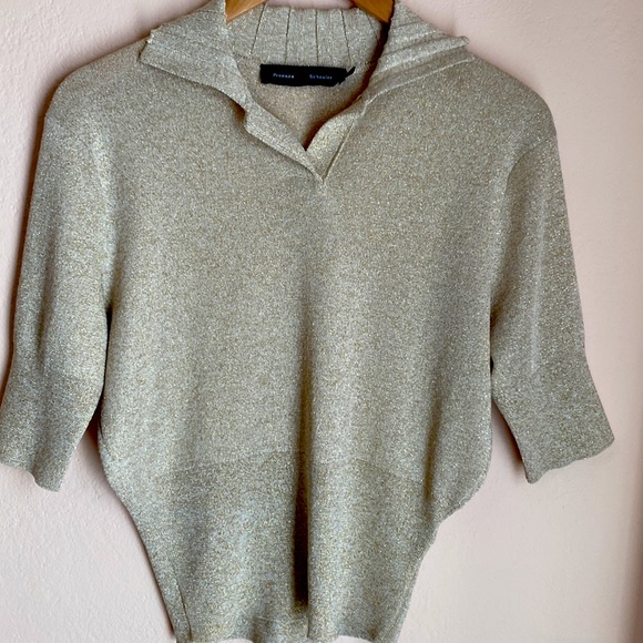Proenza Schouler metallic ✨knit polo in champagne size M SOLD OUT on website - Picture 13 of 14